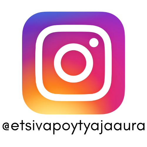 Instagramin liila logo ja alla tilin nimi @entpoytyajaaura.